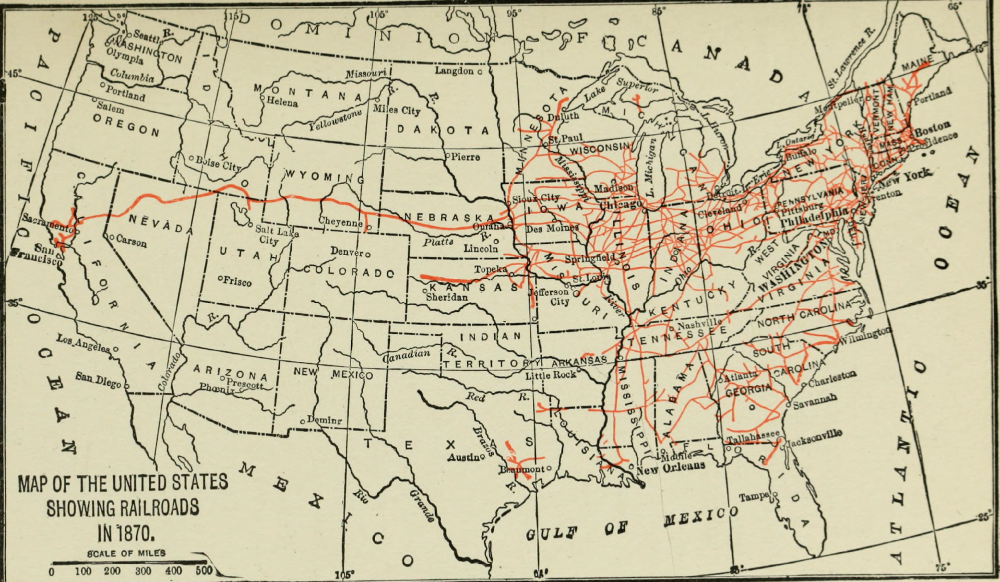Railroads in 1870