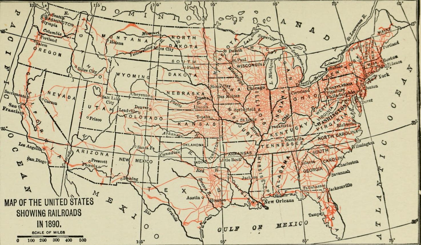 Railroads in 1890